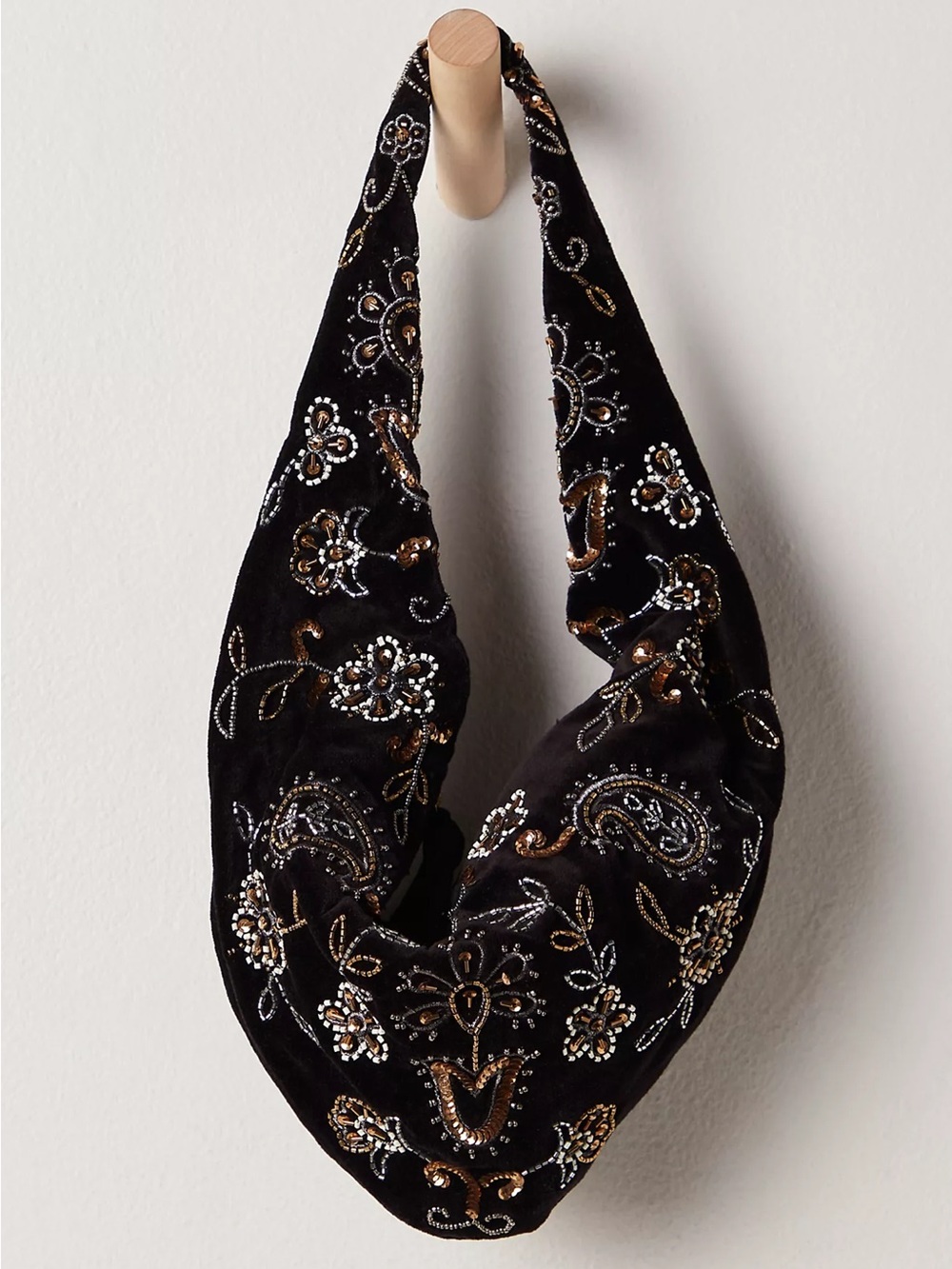 New Anthropologie x Free People Nashville Nights Beaded Bag Purse Black